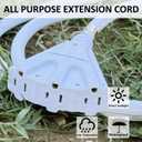 YOJOE 3-Outlets Indoor Outdoor Extension Cord, 3 Prong 15A Weatherproof Power Cord Multiple Outlets, 10 Gauge Heavy Duty 12 ft White Extension Cord for Garage, Garden, 10/3 SJTW UL Listed