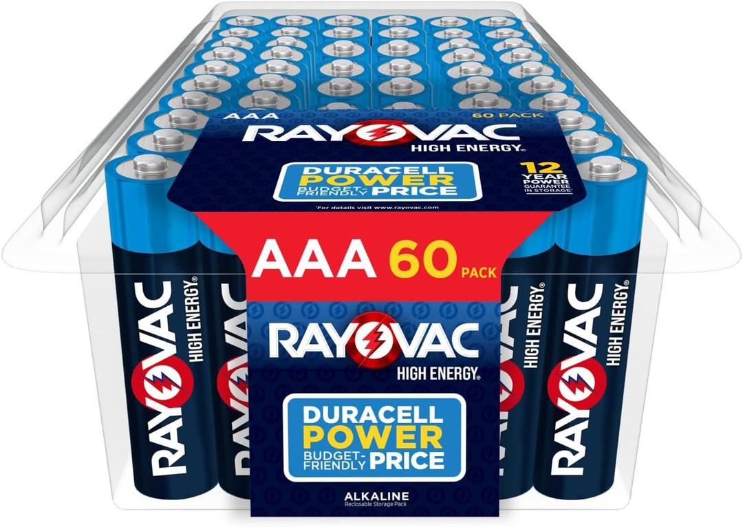 Rayovac AAA Batteries, Alkaline Triple A Batteries (60 Battery Count) (60 Count (Pack of 1))