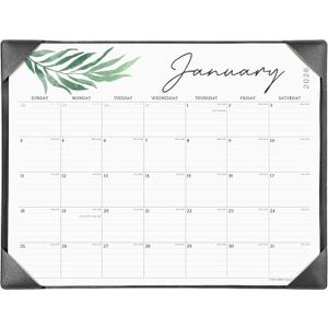 Large Desk Calendar 2026 with Desktop Mat, Cabbrix Desk Pad Calendar 21 x 16-1/2 Inch Covering January 2026 to December 2026, Desk Blotter Calendar for Home, School, and Office, Black