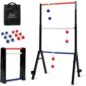 Steel Ladder Ball Game Set with 6 Bolas Assembly-Free Ladder Toss Includes Scorekeeper and Carry Case Yard Outdoor Games for Adults & Family