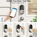 Veise RZ06C Smart Locks for Front Door, 2 Knob Handle Set, Keyless Entry Deadbolt, App Control, Electronic Touchscreen Digital Keypad, Auto Lock, Easy Installation, IP54 Waterproof, Satin Nickel