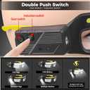 LED Rechargeable Headlight Glasses with Motion Sensor & Touch Control, Safety Glasses with Lights 5 Modes USB C Light Up Glasses for Outdoor Running Camping Hiking Work (Yellow)