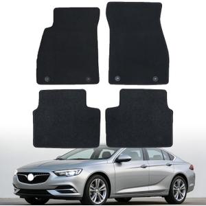 GXARTS 4PCS Car Floor Mats Carpet Floor Liners Compatible with Buick Regal 2011 2012 2013 2014 2015 2016 2017,Velour Interior Accessories Full Set for All Weather Protection (Black)
