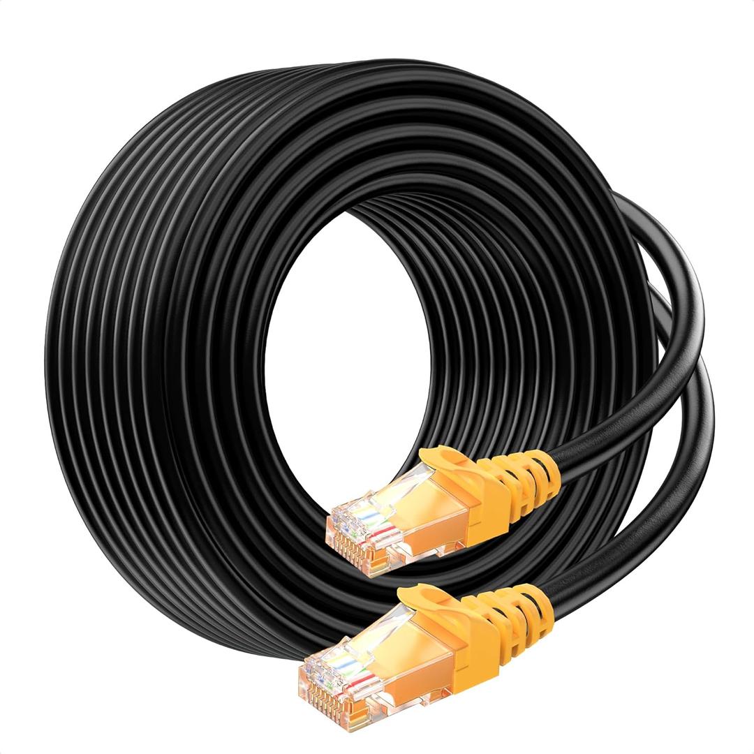 Cable Matters 10Gbps Pure Copper 24 AWG Cat 6A Ethernet Cable - 100ft, [Direct-Burial Rated, Waterproof and Weatherproof] Outdoor Ethernet Cable with 500 MHz Bandwidth, Long Cat6a PoE Cord