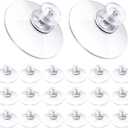 Zopeal 20 Pcs Adhesive Suction Cups Bulk with Screws Nut Plastic Sucker Pad 40 mm Clear PVC Sucker Pad Strong Adhesive Suction Hook Holder for Window Car Glass Shade Cloth Glass Bathroom Wall Door