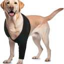 ROZKITCH Recovery Sleeve for Dogs Front Leg Right Left, Pet Prevent Licking Wound Elbow Knee Protector, Dog Recovery Suit Cone Collar Alternative for Sprain ACL CCL Arthritis Joint Care Black XL (XL(Chest Girth:25.1"-33"))