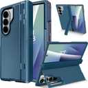 Miimall Dual Stand for Samsung Galaxy Z Fold 7 Case Heavy Duty [Military Grade Drop] [Built-in Glass Screen & Kickstand] Shock-Absorbing Rugged Protective Phone Case for Galaxy Z Fold 7 Cover Blue