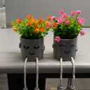 2 Packs Cute Fake Plants, Kawaii Artificial Potted Plants for Table Desk Home Bedroom Bathroom Office Shelf Office Wall Room Farmhouse Decor Artificial Plants B3 (Yin-pan-b3)