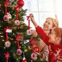 Tenceur 12 Pack Christmas Ornament Making Kit Wishing Clear Fillable Ornaments Decorating Kit Christmas Crafts Hanging Wishes Decoration with Glitter Sequin for Tree Party Favor Women Men Friends