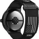 BXUXOHS Rugged Nylon Bands Compatible with Google Pixel Watch 4 3 Band 45mm for Men Women,Fabric Stars-Stripes Flag Wristband Sport Strap for Google Pixel Watch 4 3 Band (02-Black-Black White Flag)