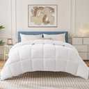 DUMOS Comforter and Duvet Insert Queen Size, 88" x 88" All Season Alternative Duvet Insert with Corner Tabs, Machine Washable Quilted Hotel Comforter, Bedding for Women/Men, White
