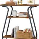 FAVOOSTY Console Table for Entryway, 3 Tier Narrow Entryway Table w/Open Shelves, Industrial Farmhouse Sofa Table for Hallway, Kitchen, Living Room and Bedroom, Furniture Decorative,Rustic Brown