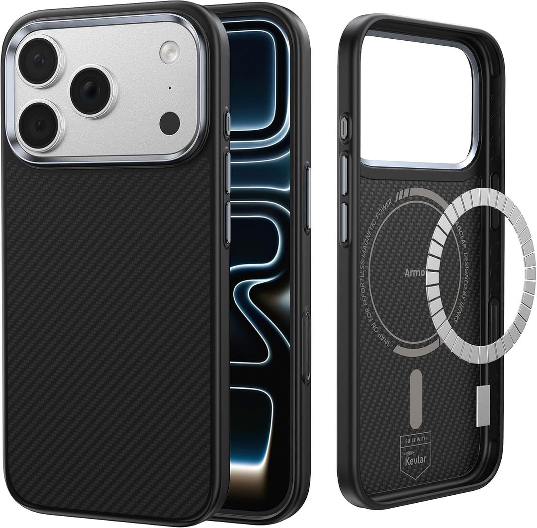 BENKS ArmorPro Case for iPhone 17 Pro with Camera Control Button, [Compatible with Magsafe] Military Grade Protective Case Built with Dupont Kevlar 600D Aramid Fiber