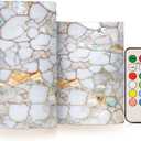 ALAZA Marble Textures Flameless Candles, LED Pillar Candles with Remote Timer, Battery Operated Candles Set of 2