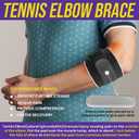 2 x Elbow Brace for Tendonitis, Adjustable Tennis & Golfers Elbow Strap with 2PCS Compression Gel Pads, Counterforce Brace for Tendon Pain Relief & Support Fit Men and Women 8"-12" (1)