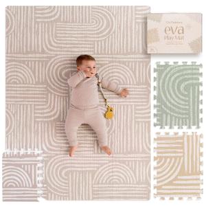 Baby Play Mat Premium Foam Playmat for Babies & Toddlers, 67" x 48", Neutral Modern Look, Easy-Clean & Non-Toxic, Decor-Friendly Baby Floor Play Mat for Any Room. Co-Toddlery