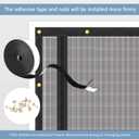 Upgraded Pet Screen Door,Fits Door Opening Size 34''x 83'',Thickened Cat Resistant Mesh Screen Door for Living Room,Kitchen,Bedroom,Cat Proof Screen with Zipper Closure.(U-Type,Black)