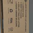 40"x30"(100cmx75cm) Extra Large Silicone Cat Litter Mat, XXL Litter Trapping Mat for Under Litter Box, Non-Slip Waterproof Kitty Litter Catcher, Easy to Clean Mat for Cats, Black