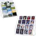 Trading Card Display Stand, Vertical Holder for Baseball Basketball Sports Graded Card Display Stand Tabletop for PSA BGS SGC Slabs, Snap-On Assembly(4 Tier, 2 Pack)