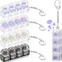 4 Pcs Light Sound Keyboard Adult Fidget Toy Clicker Toy 4-in-1 Keyboard Fidget Keychain Cube Mechanical Key Button Clicker Stress Relief Gift for Office School Home (Clear Colors)