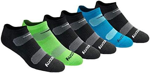 Saucony Men's Rundry Mesh Ventilating Comfort Fit Performance No-Show Socks, L(6, 12, 18 Pairs)