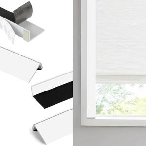 PVC Light Blocking Strips for Window Shades and Blinds-Blocks Light Along The Sides of Blackout Blinds,Side Tracks for Cordless Blackout Shades, Light Blocking Strips for Bedroom (White,58",4Pcs)