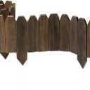 Wood Garden Edging, Wooden Fence Border Decorative Small Picket Panels for Flower Bed Barriers and Landscape Fencing (5.9" H x 47" L, 1 Pack)