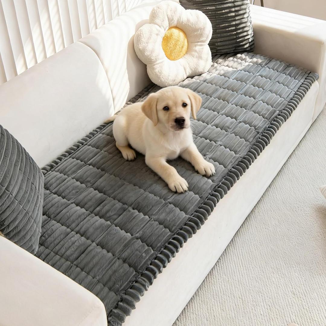 Mivnue Pet Couch Cover, Couch Covers for Dogs, Washable Dog Sofa Covers Couch Protector, Fuzzy Non Slip Couch Slipcover Pet Friendly (Dark Grey, 27.6" x 70.9")