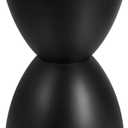 Leinuosen Modern Hourglass Black Drum Side Table, 16.73" H x 11.81" W
Plastic Drum End Table, Round Outdoor Stool Side Table for Coffee Patio, Indoor, Home