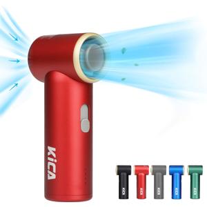 Kica JetFan Mini Personal Handheld Fan[Max 14Hrs Working Time] 3000mAh USB Rechargeable Battery, Metal Shell Turbo Fan, Adjustable Speed, for Office/Outdoor/Travel/Camping-Red