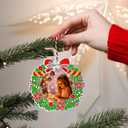 MGparty 3 Pack Christmas Picture Frame Ornaments Xmas Metal Hanging Photo Frame with Pendants 2025 Holiday Keepsake Gifts Christmas Tree Decorations