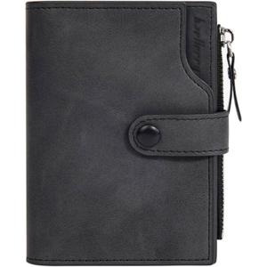 Wallet for Men Large Capacity Leather RFID Blocking Trifold Wallet with 2 ID Windows and 15 Card Holders (Black)