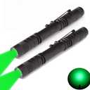 2 x Green Light Pen Type Penlight Flashlight One Mode Green Light LED Torch for Camping Hiking Fishing Hunting Animal Protecting Night Vision