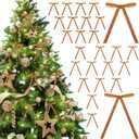 26 Pcs Velvet Christmas Bows,Flocked Christmas Ornaments Christmas Ribbon Bows for Tree Wreath Door Garland Home Decor Outdoor Indoor Khaki