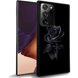 DJSOK Compatible with Samsung Galaxy Note 20 Ultra CaseDesign Pattern Back Bumper Anti Scratch Reinforced Corners Soft TPU Caver,Cases for Men Women-Black Rose