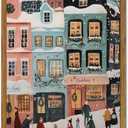 Christmas Wall Art Snowy Winter Wall Decor Pictures, Christmas Town Canvas Prints Painting Vintage Winter Lane Artwork for Living Room Bedroom Dining Room 16x24 inch Wood Framed