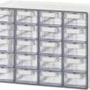 Blue Ginkgo Small 20-Drawer Cabinet  Stackable Clear Organizer for Hardware, Beads, Plastic Bricks, Office, and Craft Storage (Made in Korea, Gray) (GREY)