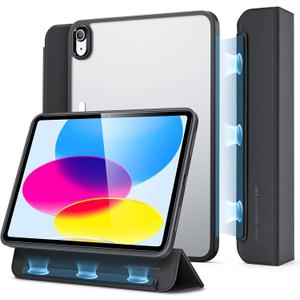 ESR for iPad (A16) 11th/10th Generation Case(2025/2022), Detachable Magnetic Cover, Smart Trifold Stand with Hard Shell Back, Slim and Light, Auto Wake/Sleep, Ascend Series, Frosted Black