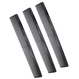3 Pack Carbon Fiber Cutting Comb - Professional 8.15' Styling Comb for All Hair Types, Fine and Wide Tooth, Black