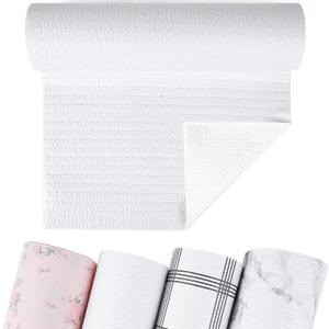 3 x Non-Adhesive Shelf and Drawer Liner for Kitchen Cabinets, 12 in x 20FT Strong Non-Slip Cabinet Liners for Shelves, Refrigerator, Pantry Storage, Bathroom Closet, Easy to Clean & Cut, White