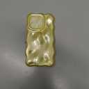 Caseative for iPhone 15 Pro Case,Water Ripple Wave Meteorite Bubble Chrome Plating Electroplated Candy Phone Case (Light Yellow)