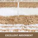 LOCHAS Long Bathroom Rugs Runner, 24" x 70" Large Bath Rug Non Slip Absorbent, Washable Microfiber Bathroom Mat Luxury Fluffy Soft, Shaggy Bath Mats for Shower Quick Dry, Beige