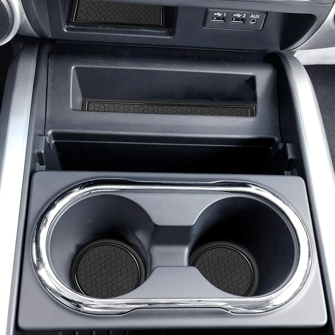 Auovo Anti Dust Mats for Titan Crew Cab with Floor Console Front Bucket Seat 2017-2024 Door Liners Cup Holder Inserts Center Console Liners Interior Accessories(15pcs/Set) (Black)