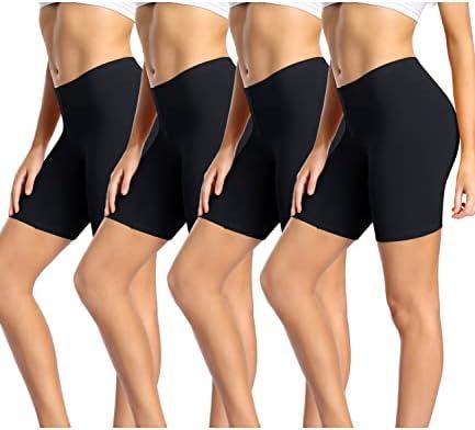 wirarpa Women's Cotton Boy Shorts Underwear Anti Chafing Soft Biker Short Plus Boy Shorts Panties 4 Pack, Small