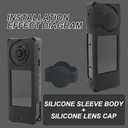 Protective Silicone Case for Insta360 X5, Insta 360 X5 Camera Lens Protector Cover Accessories (Black)
