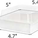 Hiceeden Set of 100 Sandwich Boxes with Clear Lids, White Paper Charcuterie Boxes, 5" Square Dessert Cake Boxes Food Grade for Swiss Roll, Hamburger, Pasta, Salad, Cookie