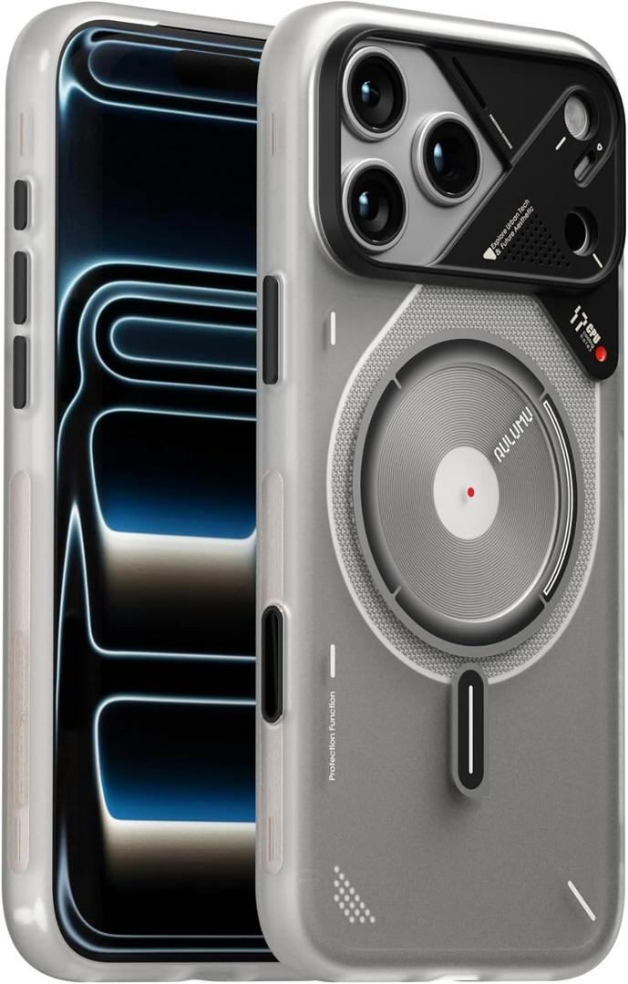 Aulumu A17 iPhone 17 Pro Magnetic Thermal Case | Cool Hyper | with Camera Control | IMD Technology | Compatible with Magsafe | Touch Translucent White