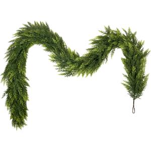 6FT Artificial Christmas Garland, Real Touch Artificial Pine Garland for Indoor Outdoor Christmas Decoration