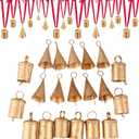 Set of 20 Christmas Bells for Decoration - Small Jingle Bells, Witch Bells, and Indian Tin Bells for Rustic Chimes and Christmas Tree Crafts
