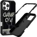 Compatible with iPhone 16 Pro Case, Heavy-Duty 3-in-1 Full-Body Rugged with Soft Rubber Bumper Shockproof Protective Cover for Men Boys Kids Teen - Game On 010